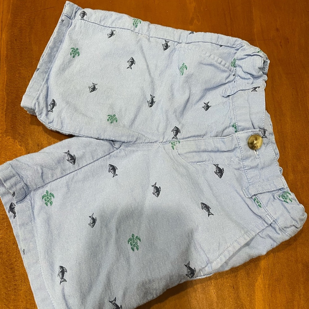Janie and Jack toddler boy fish and turtle print shorts